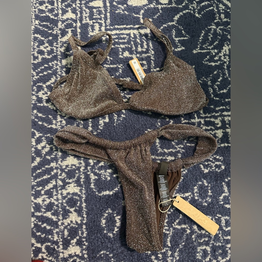 Skims brown glitter bikini